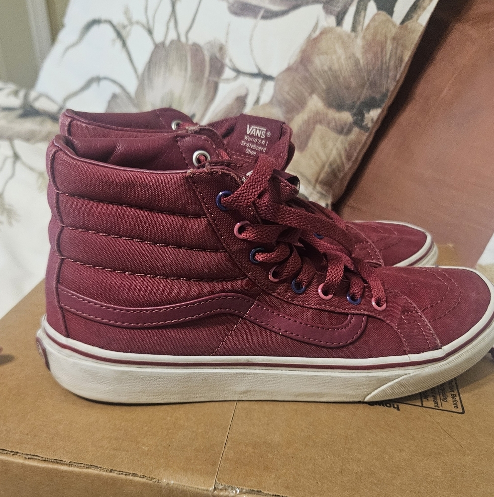 Vans Burgundy High-Top Sneakers